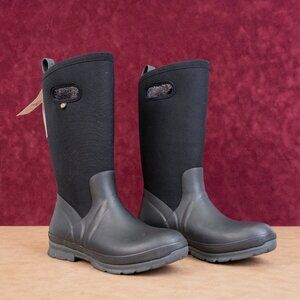 Bogs Women Crandall Faux Fur Lined Waterproof Black Rain Tall boots size 11